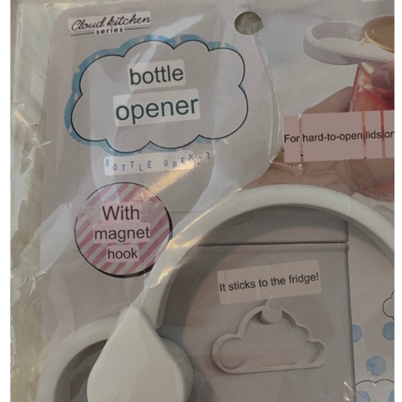 Cloud Kitchen Series Bottle Opener. Sticks To The Fridge. Cloud Shape. White. - Picture 8 of 8
